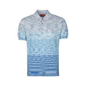MISSONI Men's Short-Sleeve Knit Polo Shirt Men WHITE/BLUE T-Shirts
